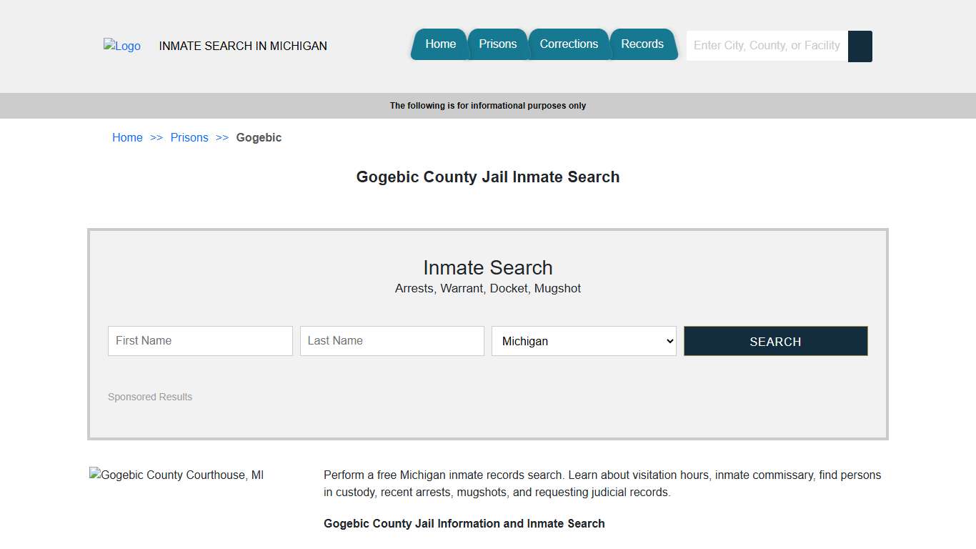Gogebic County Jail Inmate Search | Michigan Jail Roster